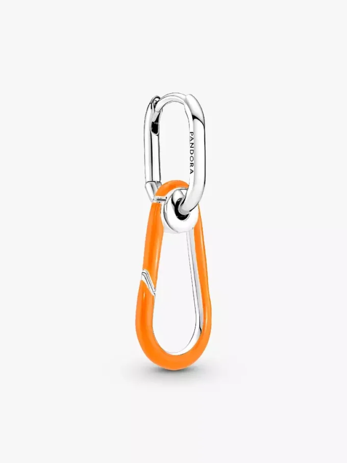 Endgültiger Verkauf – Pandora ME leuchtend orangefarbener Creolen-Ohrring aus Sterlingsilber Endgültiger Verkauf – Pandora ME leuchtend orangefarbener Creolen-Ohrring aus Sterlingsilber