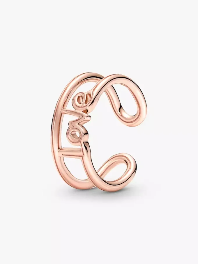 Endgültiger Verkauf – Pandora ME Love Open Ring, 14 Karat Roségold-Beschichtung Endgültiger Verkauf – Pandora ME Love Open Ring, 14 Karat Roségold-Beschichtung