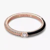 Endgültiger Verkauf – Pandora ME Pavé & Black Dual Ring, 14 Karat Roségold-Beschichtung