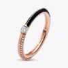 Endgültiger Verkauf – Pandora ME Pavé & Black Dual Ring, 14 Karat Roségold-Beschichtung