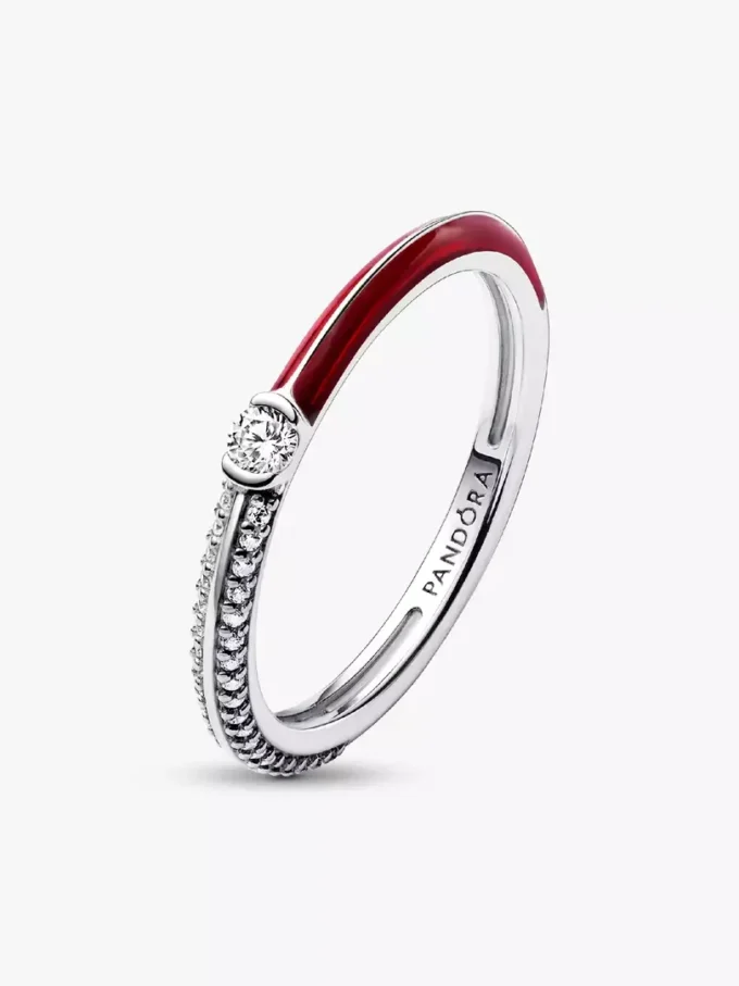 Endgültiger Verkauf – Pandora ME Pavé & Red Dual Ring aus Sterlingsilber Endgültiger Verkauf – Pandora ME Pavé & Red Dual Ring aus Sterlingsilber