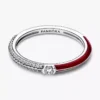 Endgültiger Verkauf – Pandora ME Pavé & Red Dual Ring aus Sterlingsilber Endgültiger Verkauf – Pandora ME Pavé & Red Dual Ring aus Sterlingsilber