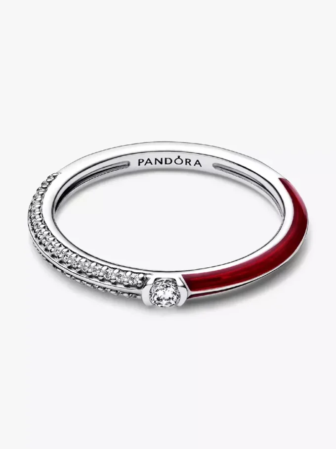 Endgültiger Verkauf – Pandora ME Pavé & Red Dual Ring aus Sterlingsilber Endgültiger Verkauf – Pandora ME Pavé & Red Dual Ring aus Sterlingsilber