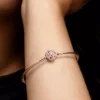 Endgültiger Verkauf – Pandora Moments Bangle mit funkelndem Schneeflockenverschluss, 14 Karat Roségold-Beschichtung Endgültiger Verkauf – Pandora Moments Bangle mit funkelndem Schneeflockenverschluss, 14 Karat Roségold-Beschichtung