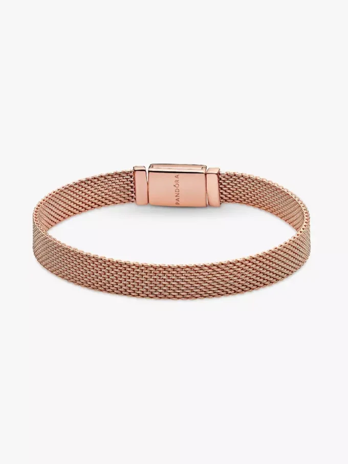 Endgültiger Verkauf – Pandora Reflexions Langes Pavé-Armband mit Verschluss, 14 Karat Roségold-Beschichtung Endgültiger Verkauf – Pandora Reflexions Langes Pavé-Armband mit Verschluss, 14 Karat Roségold-Beschichtung