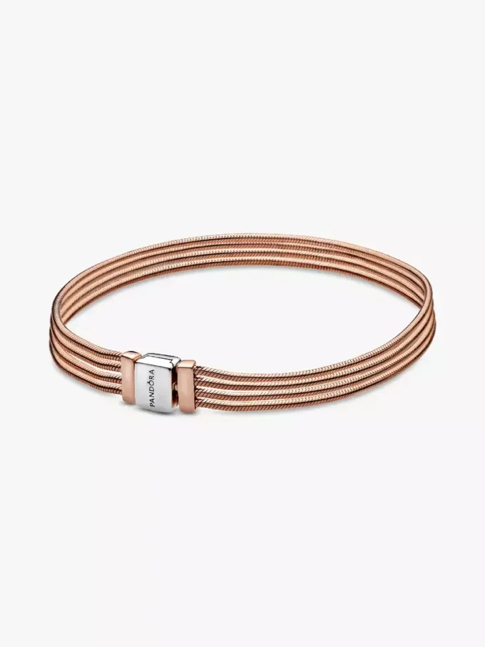 Endgültiger Verkauf – Pandora Reflexions™ Multi-Snake Chain-Armband aus Sterlingsilber, 14 Karat Roségold-Beschichtung Endgültiger Verkauf – Pandora Reflexions™ Multi-Snake Chain-Armband aus Sterlingsilber, 14 Karat Roségold-Beschichtung