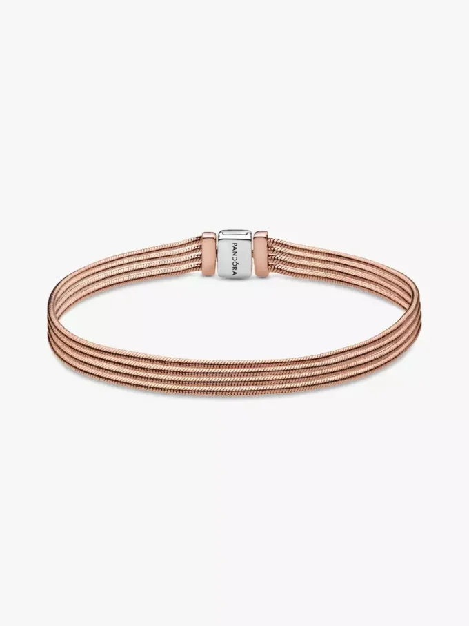 Endgültiger Verkauf – Pandora Reflexions™ Multi-Snake Chain-Armband aus Sterlingsilber, 14 Karat Roségold-Beschichtung Endgültiger Verkauf – Pandora Reflexions™ Multi-Snake Chain-Armband aus Sterlingsilber, 14 Karat Roségold-Beschichtung