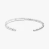 Endgültiger Verkauf – Pandora Signature I-D Open Bangle aus Sterlingsilber