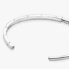 Endgültiger Verkauf – Pandora Signature I-D Open Bangle aus Sterlingsilber