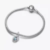 Endgültiger Verkauf – Sea Aqua Blue Eternity Circle Dangle Charm aus Sterlingsilber Endgültiger Verkauf – Sea Aqua Blue Eternity Circle Dangle Charm aus Sterlingsilber