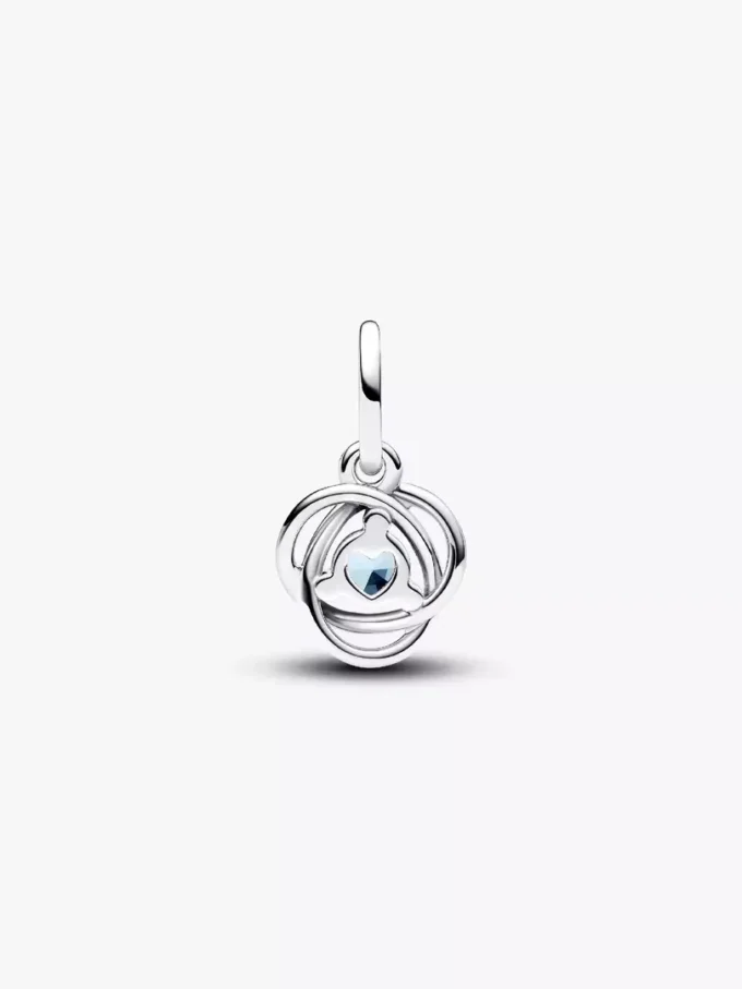 Endgültiger Verkauf – Sea Aqua Blue Eternity Circle Dangle Charm aus Sterlingsilber Endgültiger Verkauf – Sea Aqua Blue Eternity Circle Dangle Charm aus Sterlingsilber