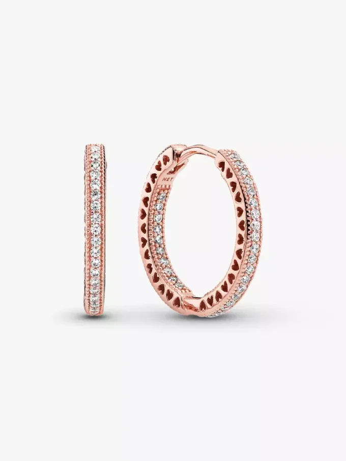 Endgültiger Verkauf – „Sparkle and Hearts“-Ohrringe mit 14-karätiger Roségoldbeschichtung