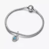 Endgültiger Verkauf – Türkisblauer Eternity Circle Dangle Charm aus Sterlingsilber Endgültiger Verkauf – Türkisblauer Eternity Circle Dangle Charm aus Sterlingsilber