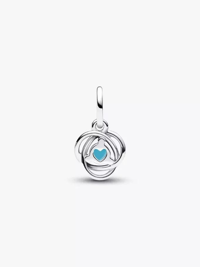 Endgültiger Verkauf – Türkisblauer Eternity Circle Dangle Charm aus Sterlingsilber Endgültiger Verkauf – Türkisblauer Eternity Circle Dangle Charm aus Sterlingsilber