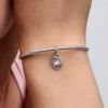 Endgültiger Verkauf – Weißer Eternity Circle Dangle Charm aus Sterlingsilber Endgültiger Verkauf – Weißer Eternity Circle Dangle Charm aus Sterlingsilber