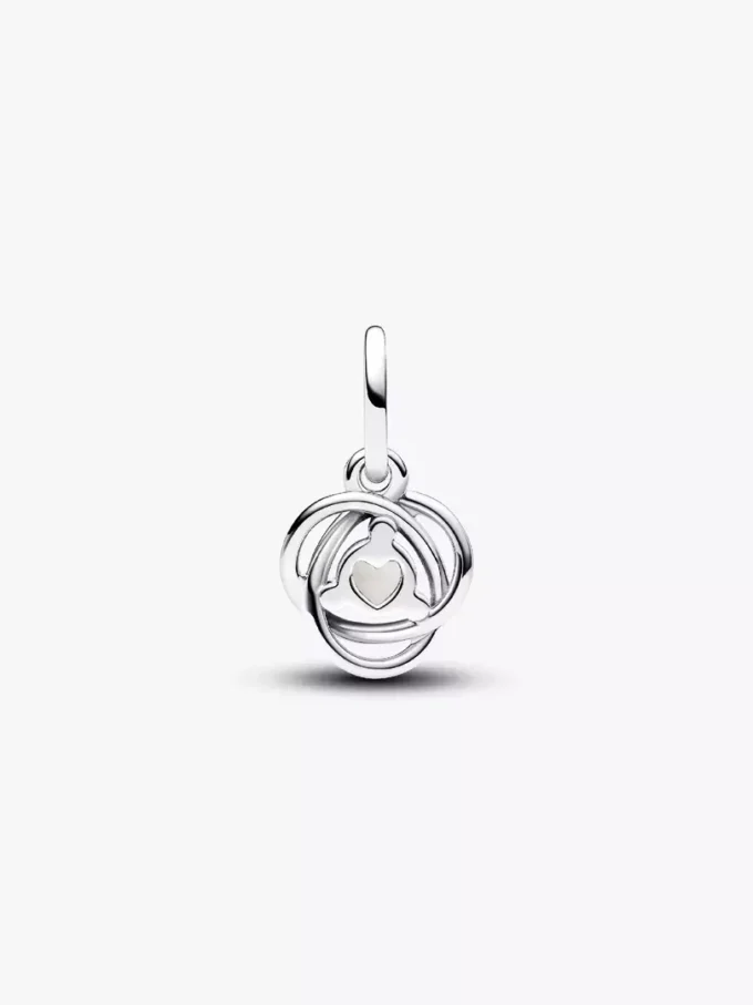 Endgültiger Verkauf – Weißer Eternity Circle Dangle Charm aus Sterlingsilber Endgültiger Verkauf – Weißer Eternity Circle Dangle Charm aus Sterlingsilber