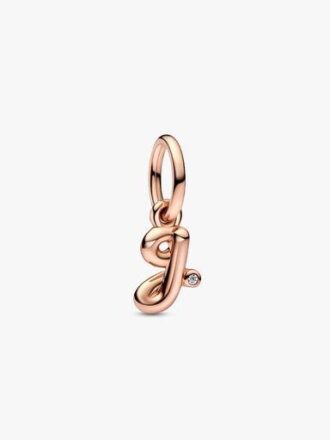 ENDVERKAUF – Buchstabe G Script Alphabet-Dangle Charm – 14 Karat Roségold-Beschichtung
