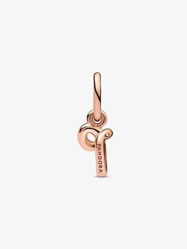 ENDVERKAUF – Buchstabe P Script Alphabet-Dangle Charm – 14 Karat Roségold-Beschichtung ENDVERKAUF – Buchstabe P Script Alphabet-Dangle Charm – 14 Karat Roségold-Beschichtung