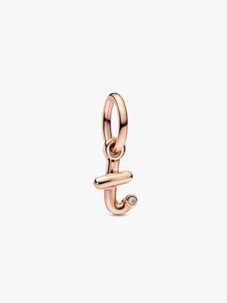 ENDVERKAUF – Buchstabe T Script Alphabet-Dangle Charm – 14 Karat Roségold-Beschichtung