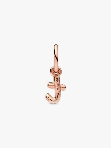ENDVERKAUF – Buchstabe T Script Alphabet-Dangle Charm – 14 Karat Roségold-Beschichtung ENDVERKAUF – Buchstabe T Script Alphabet-Dangle Charm – 14 Karat Roségold-Beschichtung