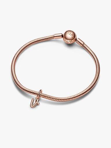ENDVERKAUF – Buchstabe V Script Alphabet-Dangle Charm – 14 Karat Roségold-Beschichtung ENDVERKAUF – Buchstabe V Script Alphabet-Dangle Charm – 14 Karat Roségold-Beschichtung