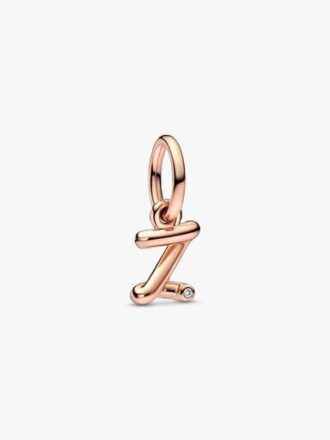 ENDVERKAUF – Buchstabe Z Script Alphabet-Dangle Charm – 14 Karat Roségold-Beschichtung