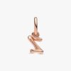 ENDVERKAUF – Buchstabe Z Script Alphabet-Dangle Charm – 14 Karat Roségold-Beschichtung ENDVERKAUF – Buchstabe Z Script Alphabet-Dangle Charm – 14 Karat Roségold-Beschichtung