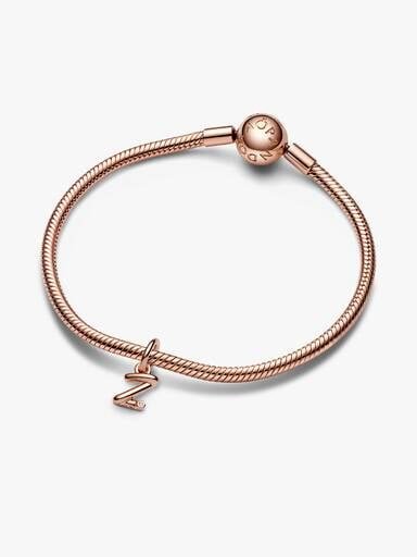 ENDVERKAUF – Buchstabe Z Script Alphabet-Dangle Charm – 14 Karat Roségold-Beschichtung ENDVERKAUF – Buchstabe Z Script Alphabet-Dangle Charm – 14 Karat Roségold-Beschichtung