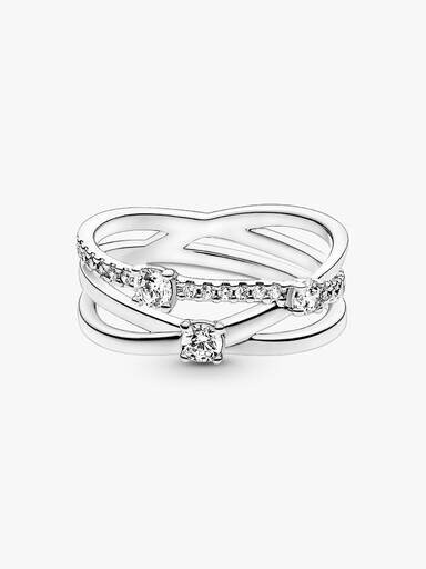 ENDVERKAUF – Funkelnder Dreifach-Bandring – Sterlingsilber ENDVERKAUF – Funkelnder Dreifach-Bandring – Sterlingsilber