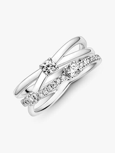 ENDVERKAUF – Funkelnder Dreifach-Bandring – Sterlingsilber ENDVERKAUF – Funkelnder Dreifach-Bandring – Sterlingsilber