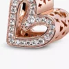 Endverkauf – funkelnder Freehand-Herz-Charm, 14 Karat Roségold-Beschichtung Endverkauf – funkelnder Freehand-Herz-Charm, 14 Karat Roségold-Beschichtung