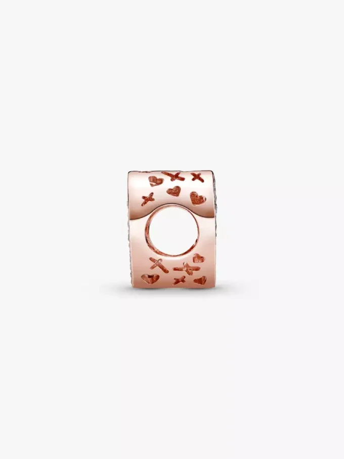 Endverkauf – funkelnder Freehand-Herz-Charm, 14 Karat Roségold-Beschichtung Endverkauf – funkelnder Freehand-Herz-Charm, 14 Karat Roségold-Beschichtung