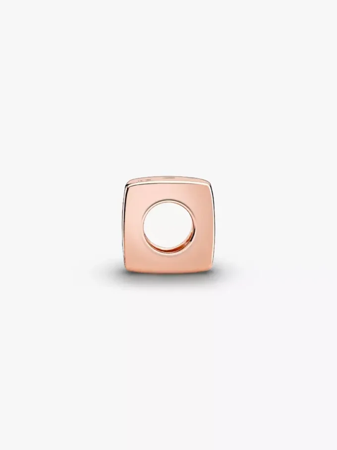 Endverkauf – funkelnder Würfel-Charm, 14 Karat Roségold-Beschichtung Endverkauf – funkelnder Würfel-Charm, 14 Karat Roségold-Beschichtung