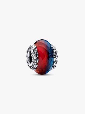 ENDVERKAUF – Game of Thrones „Ice & Fire Dragons“ Doppel-Murano Glass-Charm – Sterlingsilber