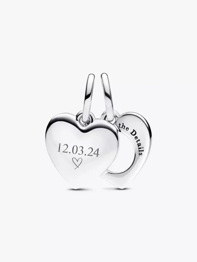 Endverkauf – gravierbarer Herz-Lupen-Dangle Charm aus Sterlingsilber Endverkauf – gravierbarer Herz-Lupen-Dangle Charm aus Sterlingsilber