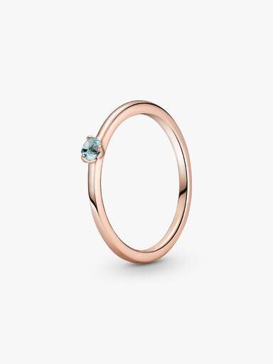 ENDVERKAUF – Hellblauer Solitärring – 14 Karat Roségold-Beschichtung ENDVERKAUF – Hellblauer Solitärring – 14 Karat Roségold-Beschichtung
