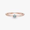 ENDVERKAUF – Hellblauer Solitärring – 14 Karat Roségold-Beschichtung ENDVERKAUF – Hellblauer Solitärring – 14 Karat Roségold-Beschichtung