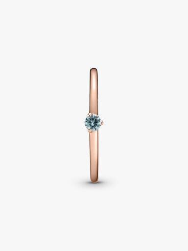 ENDVERKAUF – Hellblauer Solitärring – 14 Karat Roségold-Beschichtung ENDVERKAUF – Hellblauer Solitärring – 14 Karat Roségold-Beschichtung