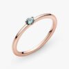 ENDVERKAUF – Hellblauer Solitärring – 14 Karat Roségold-Beschichtung ENDVERKAUF – Hellblauer Solitärring – 14 Karat Roségold-Beschichtung