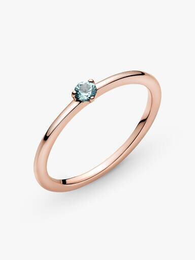 ENDVERKAUF – Hellblauer Solitärring – 14 Karat Roségold-Beschichtung ENDVERKAUF – Hellblauer Solitärring – 14 Karat Roségold-Beschichtung