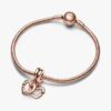 ENDVERKAUF – Linked Sister Hearts Split Dangle Charm – 14 Karat Roségold-Beschichtung ENDVERKAUF – Linked Sister Hearts Split Dangle Charm – 14 Karat Roségold-Beschichtung