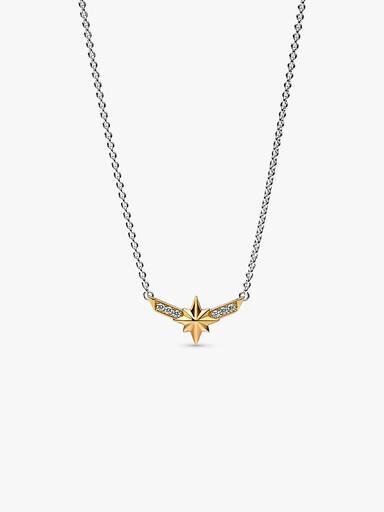 ENDVERKAUF – Marvel Captain Marvel Octogram Star Two-Tone-Anhänger-Halskette – Sterlingsilber, 14-karätige Vergoldung ENDVERKAUF – Marvel Captain Marvel Octogram Star Two-Tone-Anhänger-Halskette – Sterlingsilber, 14-karätige Vergoldung