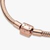ENDVERKAUF – Pandora Moments Barrel Clasp Snake Chain Armband – 14 Karat Roségold-Beschichtung ENDVERKAUF – Pandora Moments Barrel Clasp Snake Chain Armband – 14 Karat Roségold-Beschichtung