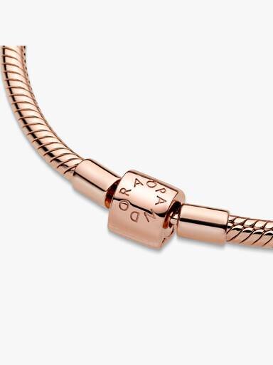 ENDVERKAUF – Pandora Moments Barrel Clasp Snake Chain Armband – 14 Karat Roségold-Beschichtung ENDVERKAUF – Pandora Moments Barrel Clasp Snake Chain Armband – 14 Karat Roségold-Beschichtung