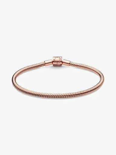 ENDVERKAUF – Pandora Moments Barrel Clasp Snake Chain Armband – 14 Karat Roségold-Beschichtung ENDVERKAUF – Pandora Moments Barrel Clasp Snake Chain Armband – 14 Karat Roségold-Beschichtung