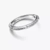 Endverkauf – Ring aus Sterlingsilber mit Struktur und Steinen