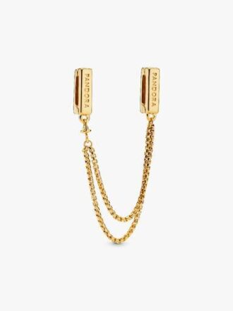 ENDVERKAUF – Safety Chain-Clip Charm – 18 Karat vergoldetes Sterlingsilber