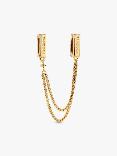 ENDVERKAUF – Safety Chain-Clip Charm – 18 Karat vergoldetes Sterlingsilber ENDVERKAUF – Safety Chain-Clip Charm – 18 Karat vergoldetes Sterlingsilber