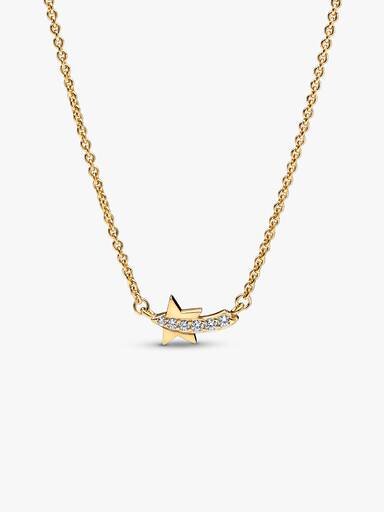 ENDVERKAUF – Shooting Star Pavé Collier Halskette – 14 Karat vergoldet ENDVERKAUF – Shooting Star Pavé Collier Halskette – 14 Karat vergoldet