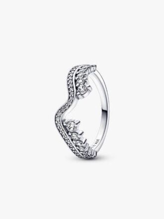 ENDVERKAUF – Sparkling Asymmetric Wave Ring – Sterlingsilber